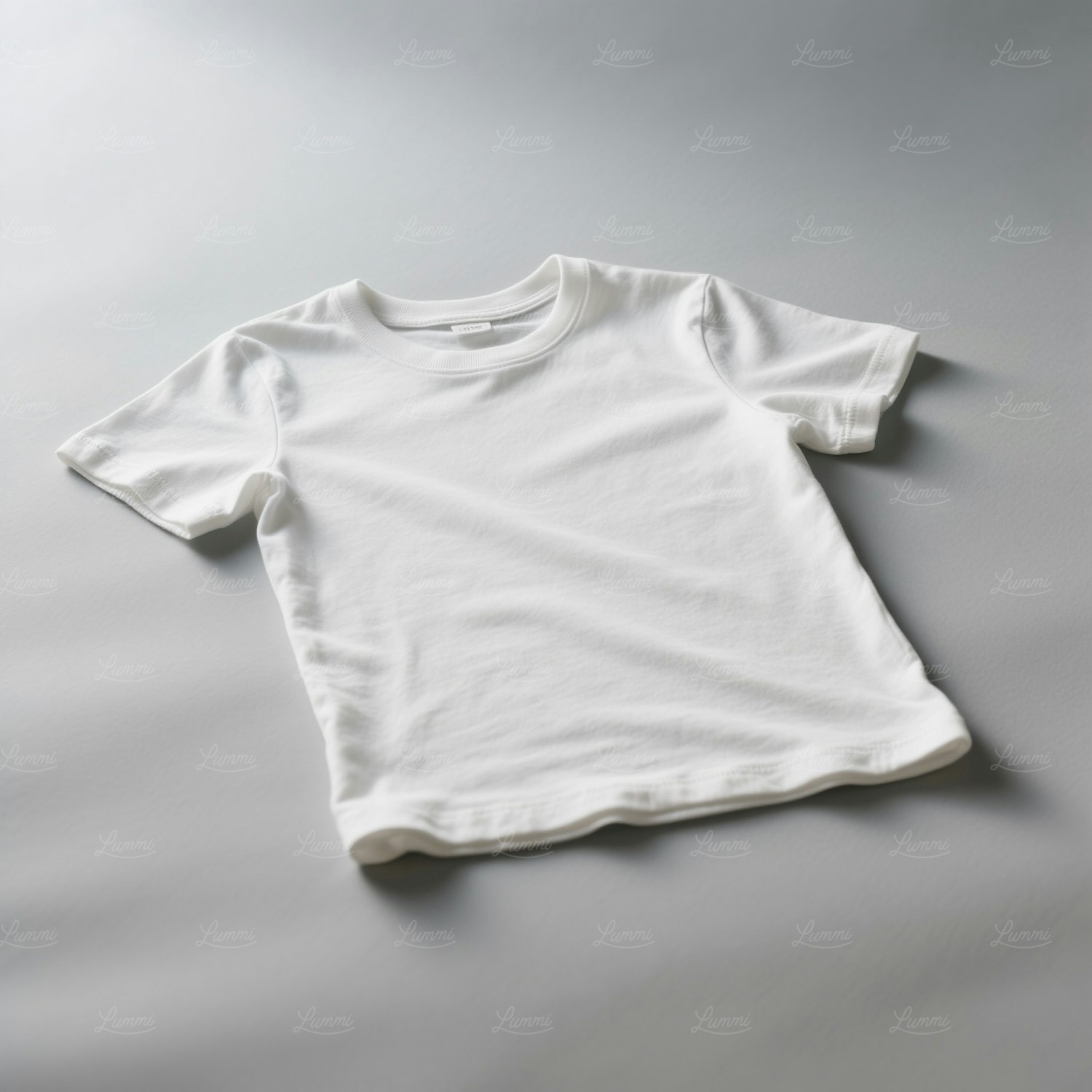 Weißes T-Shirt auf hellgrauem Hintergrund