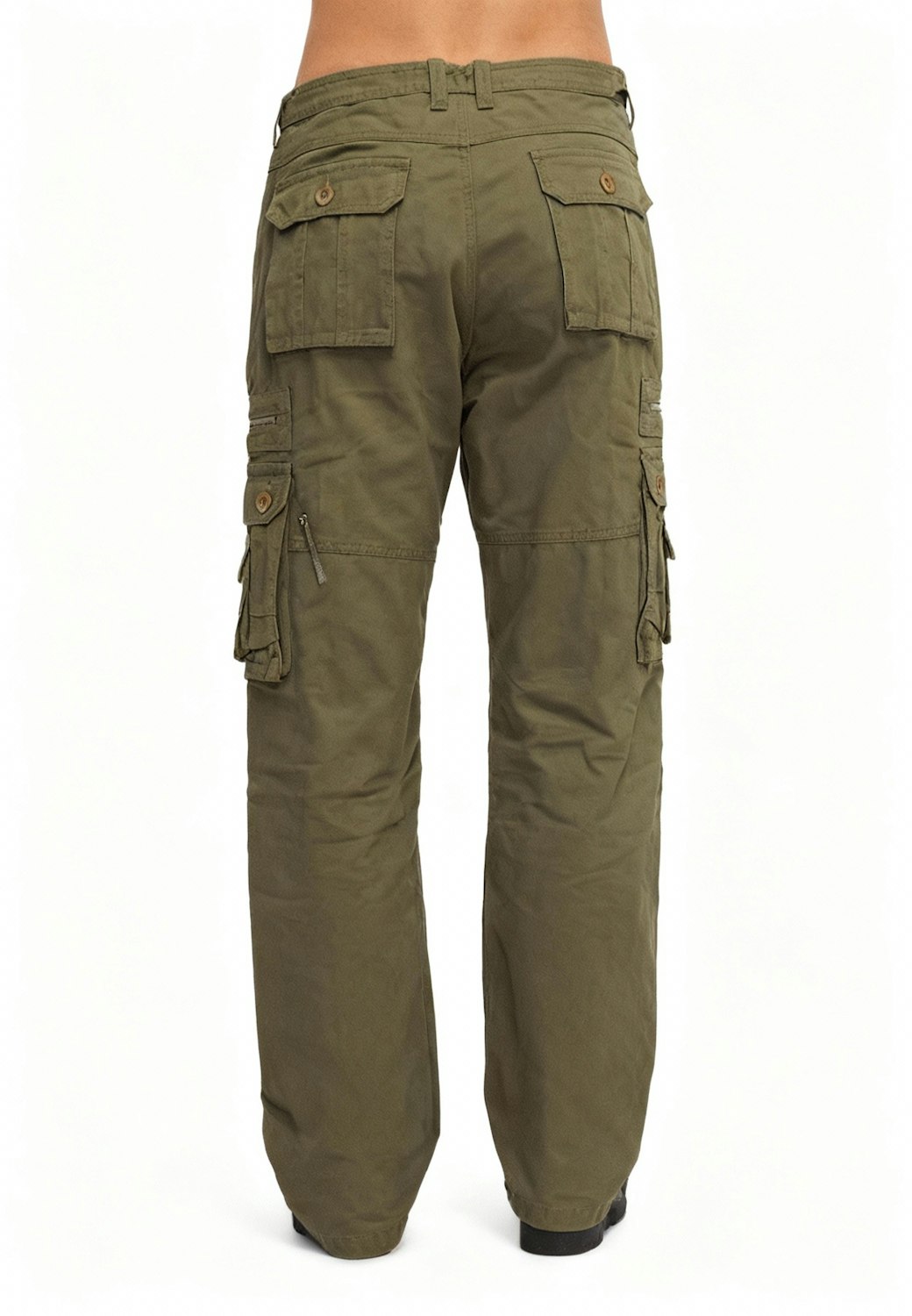Olivgrüne Cargohose mit Seitentaschen
